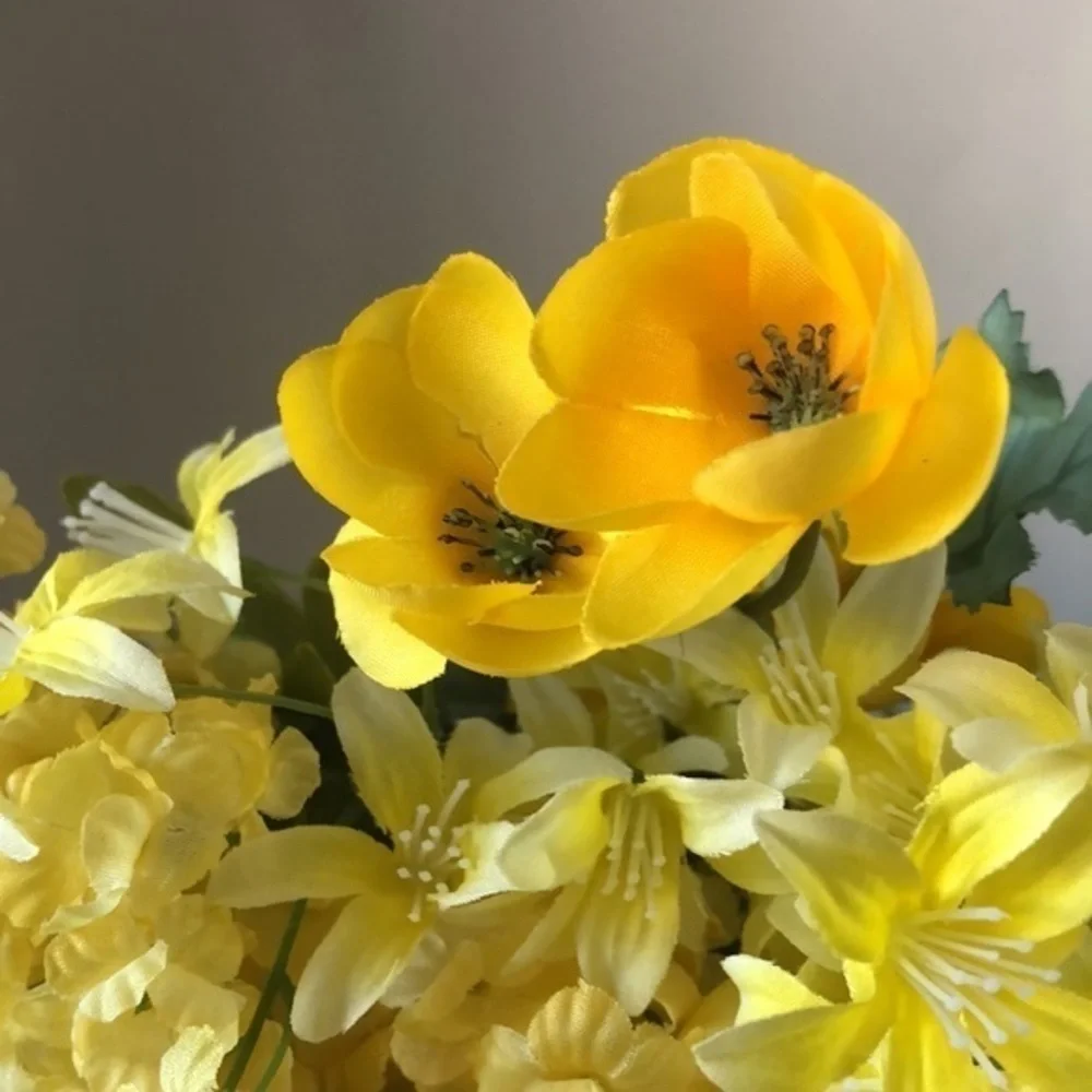 Yellow Artificial Flower Lot Craft DIY